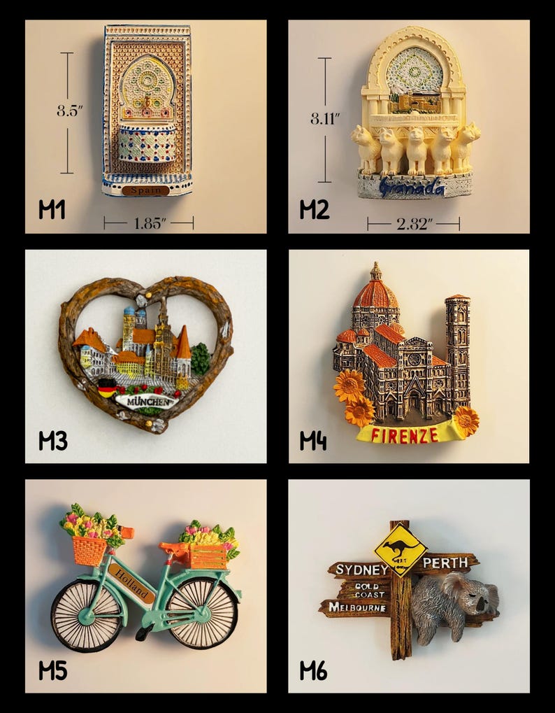 Magnet Holiday Gift 3D Landmark Fridge Decor, France, Italy, London,Japan, San Francisco, Australia, Holland, Switzerland,Spain,World Travel image 2