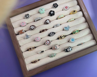 Adjust Ring Themed pack, Vintage Y2K, 2000s, Medieval, Gold, Silver Plated, Floral, Gothic Statement, Boho, Chunky,Gift For Her