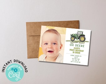 Oh Deere, Tractor theme, farm birthday party theme, boy birthday, any age, boy birthday, tractor theme, barnyard, farm animal theme