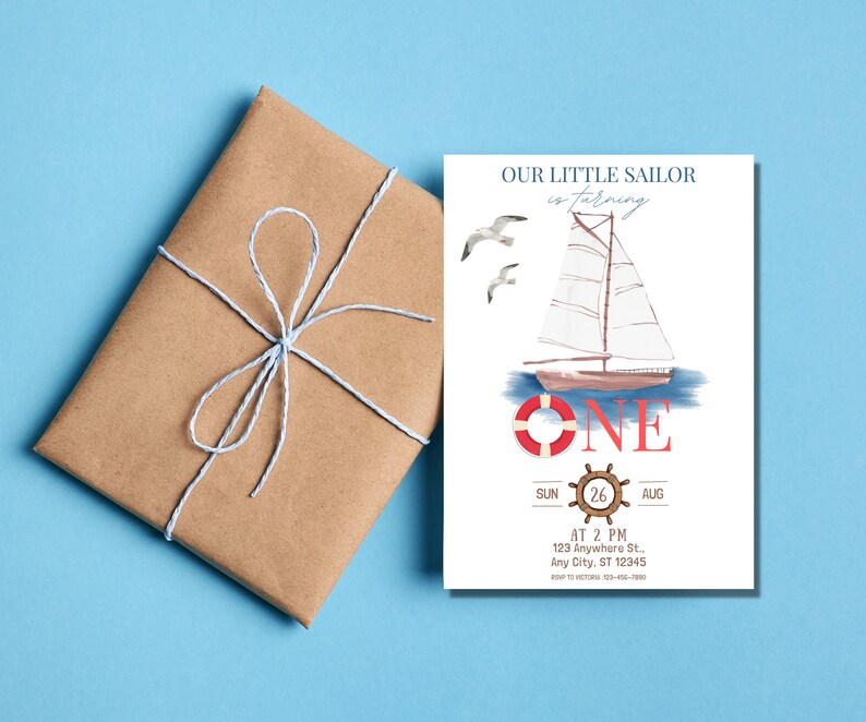 Our little captain is turning two nautical theme sailor theme sailboat theme birthday invitation digital download second