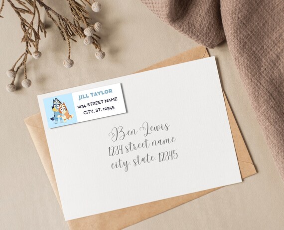 Bluey Printable Return Address Label Birthday Invitation - Etsy Canada