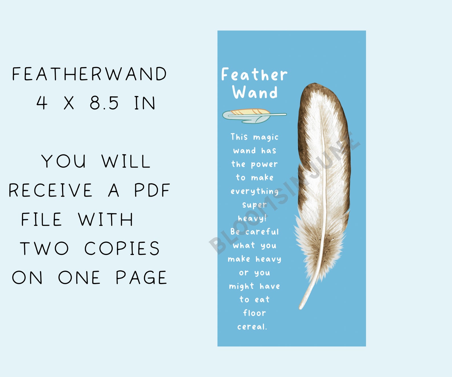 Feather Wand Magic Wand Bluey Inspired Feather Wand Party Etsy