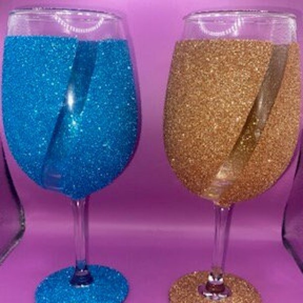 Colorful Glitter Wine Glasses