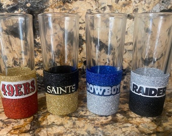 NFL Glitter Double Shot Glasses