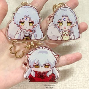 Demon Chibi 2&quot; Anime Chibi Acrylic Keychain / Epoxy Charm  Double Sided / Anime Charm / Gift / Cute / Kawaii
