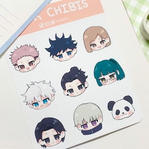 Chibi Sorcerers Anime Sticker Sheet | cute | laptop sticker | decals | vinyl sticker | handmade