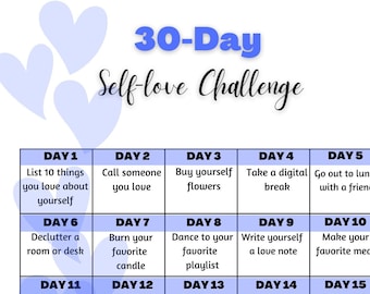 30 Day Self Love Challenge Printable