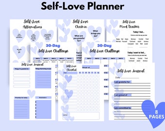 Self-Love Self-care Planer | Wellness Planer | 30 Tage Challenge | Checkliste | Self Care Journal| Affirmationen
