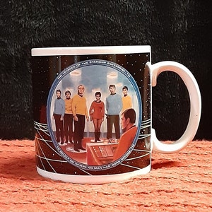 Silver Buffalo Star Trek NCC-1701 Property of The USS Enterprise Ceramic  Camper Style Coffee Mug, 20 Ounces