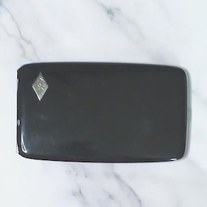 E.A.M. Vintage Sleek Black Cigarette Case ~ Hard Sided ~ Holds 2.75