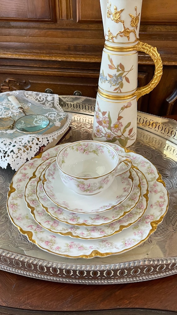 Antique Theodore Haviland Limoges 5piece Floral Tea Set Etsy