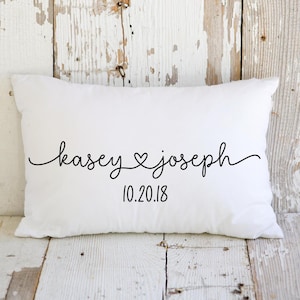 Personalized Name pillow wedding gift pillow with name pillow for wedding shower gift cute pillow for new bride