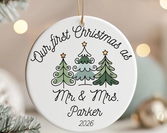 Personalized Wedding  ornament, custom wedding gift idea, Christmas ornament with name, wedding  personalized ornament gift