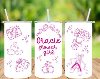 Personalized Flower Girl Tumbler, Flower Girl Cup, Wedding Party Gift, Flower Girl Proposal, Flower Girl Gift, Jr Bridesmaid Gift