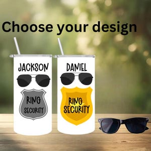 Ring bearer gift, ring bearer tumbler with name, ring bearer proposal cup, gift for ring bearer, wedding party favor gift, ring security