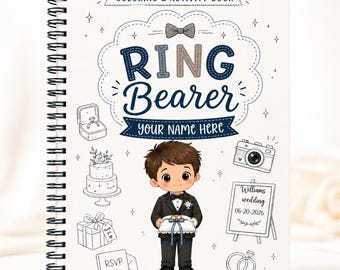 Personalized Ring Bearer Gift, Coloring & Activity Book for Kids, Wedding Activity Book, Ring Bearer Proposal Gift