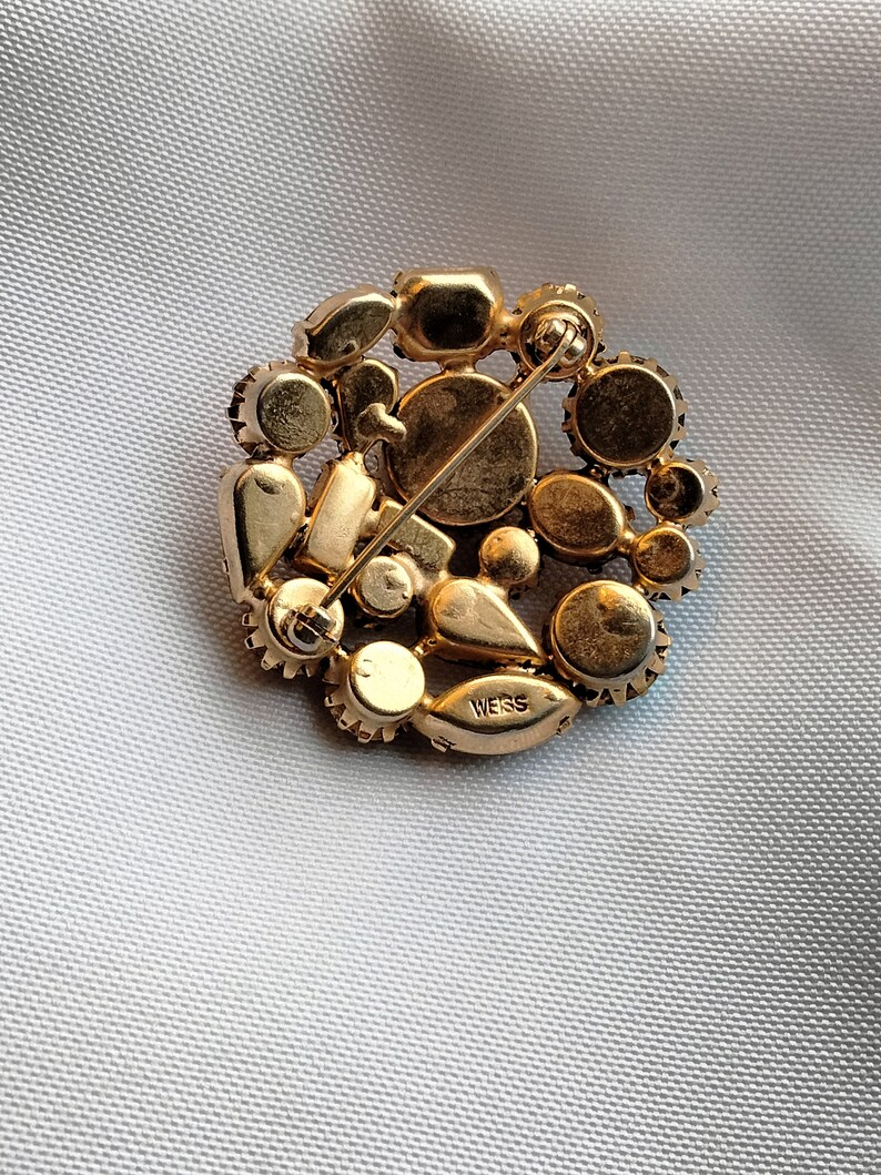 STUNNING WEISS Brooch, Multi Colored Rhinestones of Multiple Shapes and
