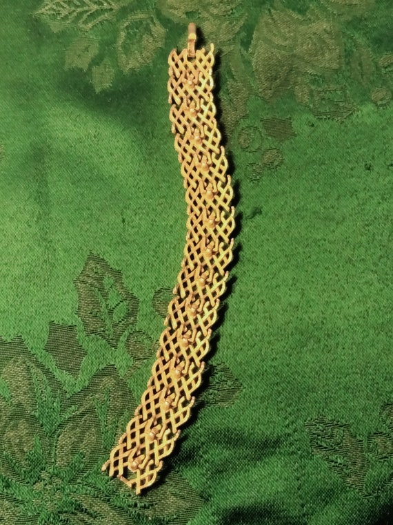 CROWN TRIFARI GOLDEN Bracelet and Matching Earrin… - image 2