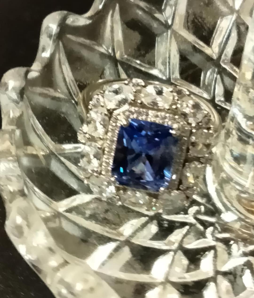 Exquisite Set in Sterling Silver, 3.35 Ctw Lab Created Blue Sapphire ...