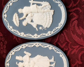 Complete Set of 12 Vintage 1970s Wedgwood Monthly Calendar Plaques - Full January to December Collector Plates Set
