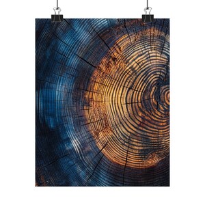 Tree Ring Art Print, Colorful Abstract Nature Wall Decor, Minimalist Modern Farmhouse Poster, Living Room Canvas Style, Physical Print
