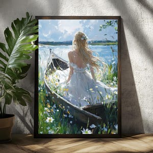 Impressão artística da Senhora de Shalott, arte de parede da Academia Vitoriana das Trevas, pôster literário encantado, decoração estética rústica vintage, impressão física