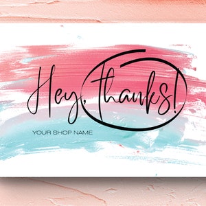 Thank you card, editable business thank you card, printable thank you card, business package insert, modern business thank you - Painted