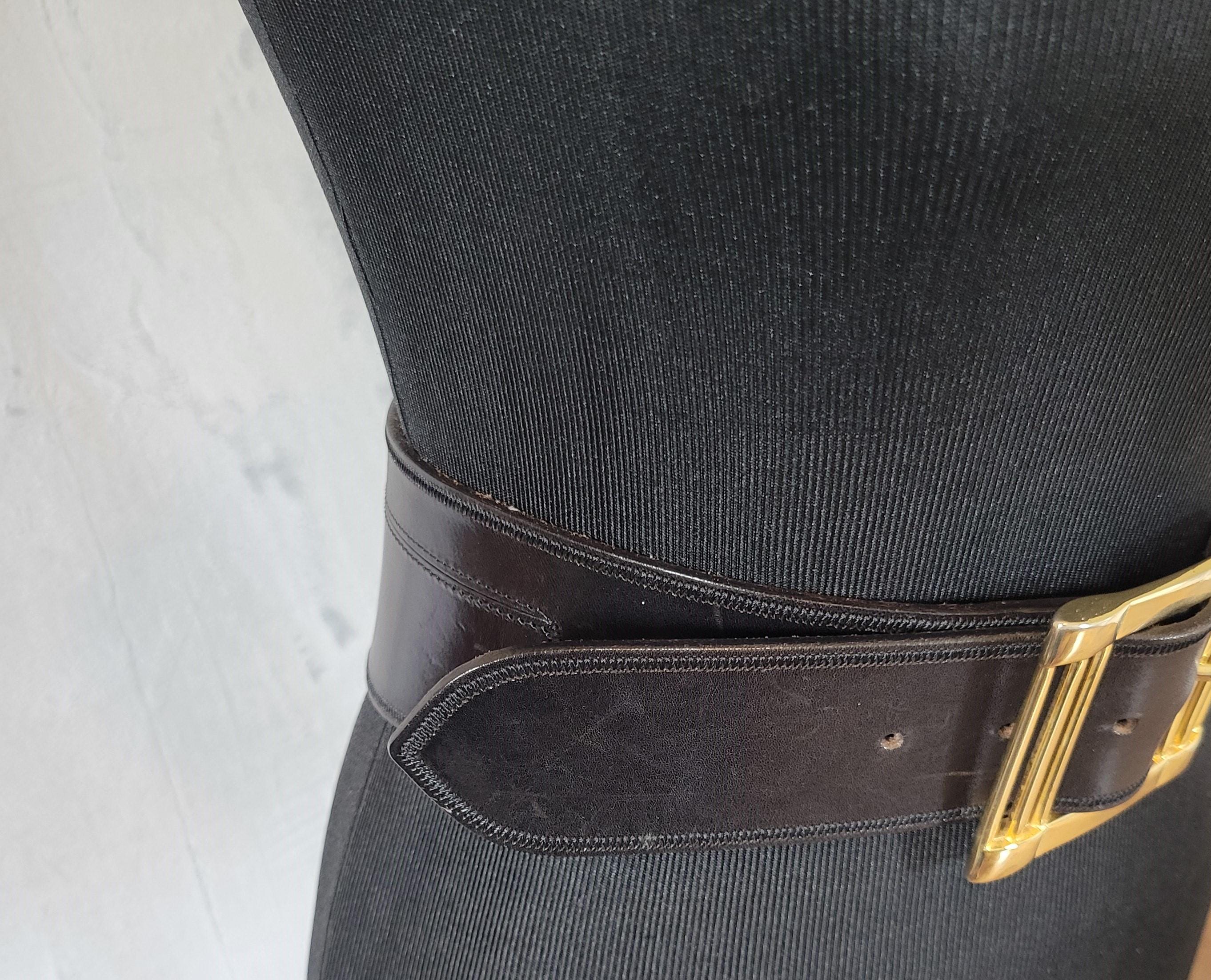 Women\'s Vintage Cinch Black Leather Belt Italian Designer Brand Linea Pelle Sz S Women main image 3
