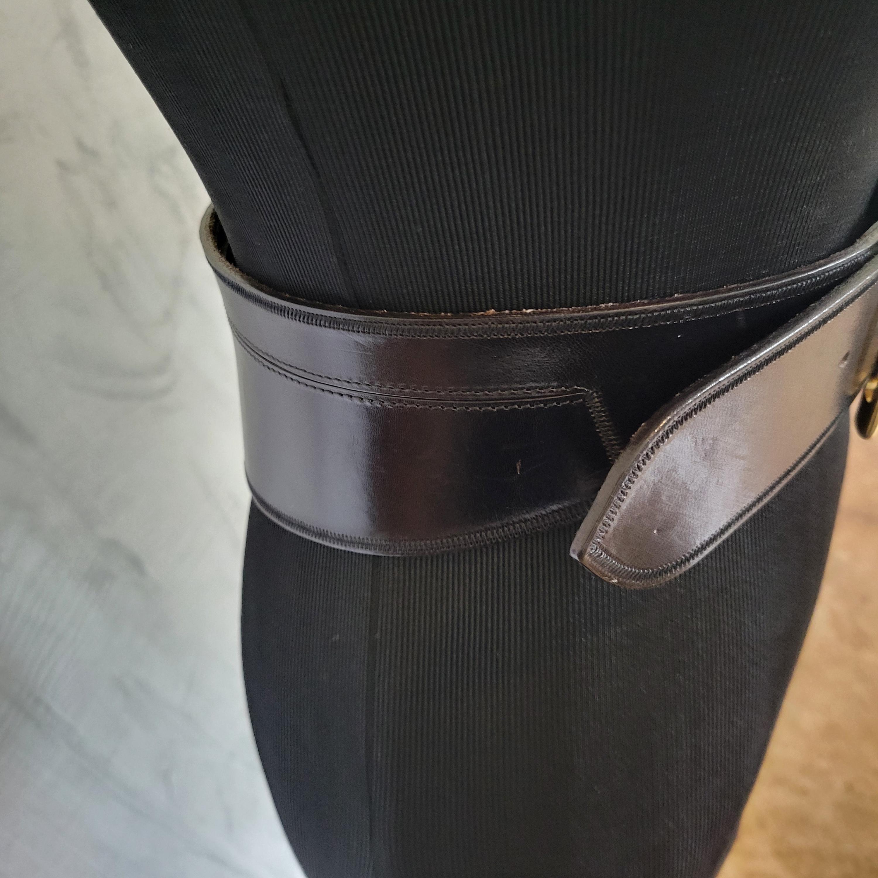 Women\'s Vintage Cinch Black Leather Belt Italian Designer Brand Linea Pelle Sz S Women main image 4