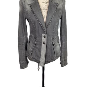 Vintage 90's Max Mara Weekend/ Sports Max Code Jacket Distressed Denim Gary Cropped Style Women's Size S EVC