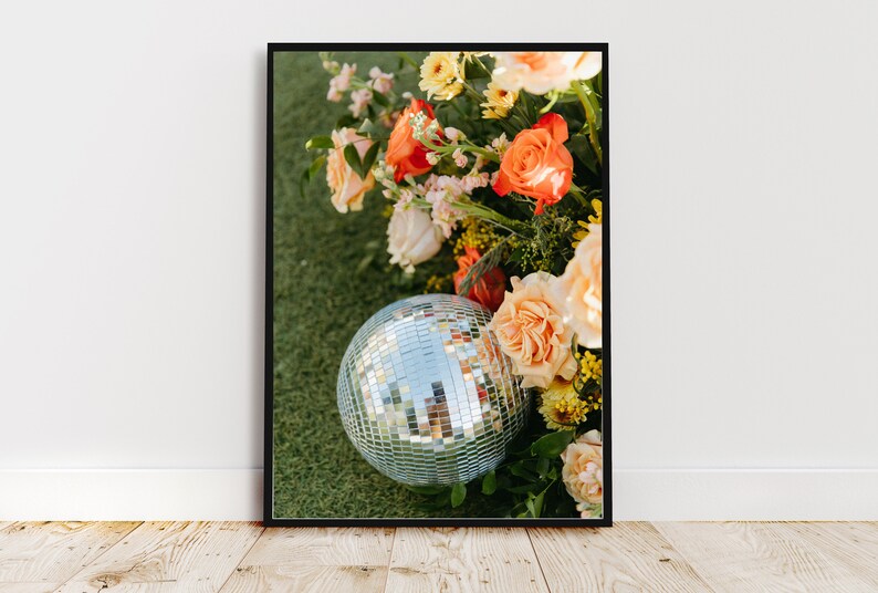 Disco Ball Print, Disco Ball Decor, Dorm Room Decor, Retro Vintage Post