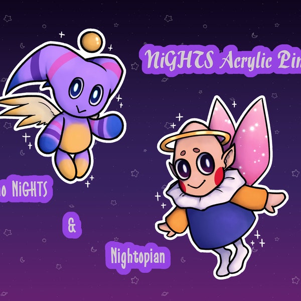 NiGHTS Nightopian and Chao Acrylic Pins