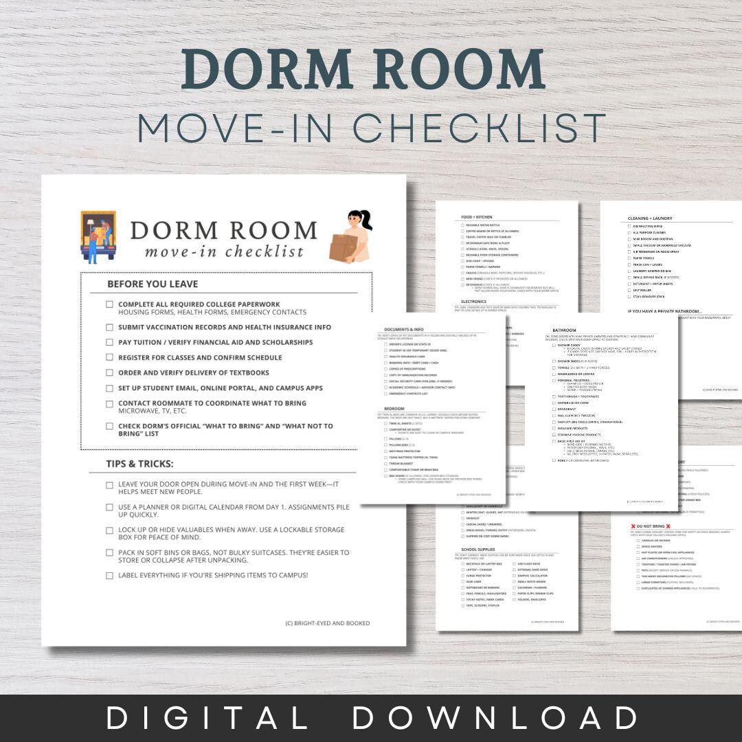 College Dorm Packing List College Packing List University Student ...