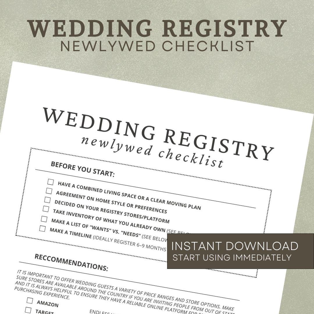Complete Wedding Registry Checklist