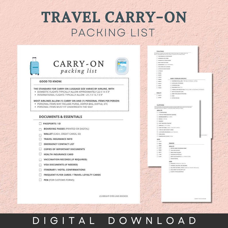 Packing List Carry on Packing List Travel Planning Plan a Vacation What ...