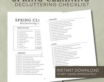 Decluttering Checklist Spring Cleaning Checklist Deep Cleaning Checklist Kon Mari Method To Do List Home Organization Cleaning Project