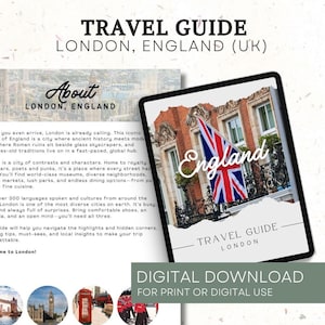 London Travel Guide London Trip Itinerary Printable Travel Guide Travel Agent Planner Holiday Honeymoon Vacation Planner London England