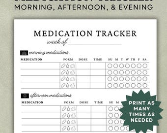Tracciatore di farmaci Registro dei farmaci Organizzatore di pillole Tracciatore di prescrizioni stampabile Programma di farmaci Elenco dei farmaci Pianificatore giornaliero dei farmaci
