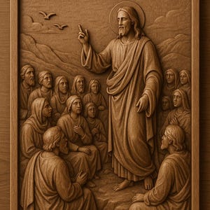 Christian Wall Art | Matthew 6 Bible Verse Carving | Wooden Religious Decor | Jesus Scripture Plaque | Faith-Based Gift