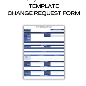 Change Request Form - Customizable, Editable, Printable, Instant Digital Download for Organizational Change Management, Project Management