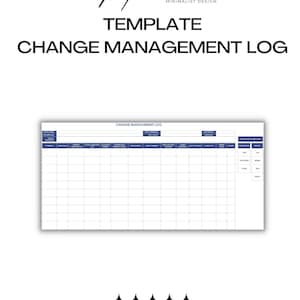 Organizational Change Management Log - Customizable, Editable, Printable, Instant Digital Download for Change Management, Project Management