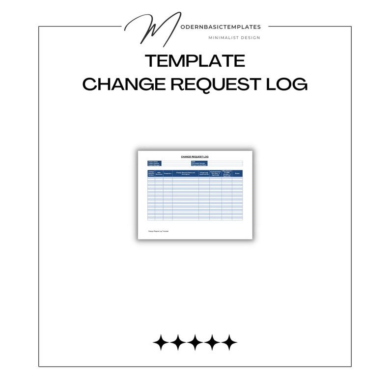 Editable Change Request Log Template Customizable Printable Instant Editable Change Request Log Template Customizable Printable Instant