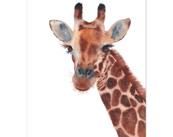 Giraffe Watercolor Art • His Creation Series • Hand-Painted Giraffe Print • Fine Art Giclée Paper • Animal Wall Decor for Any Room