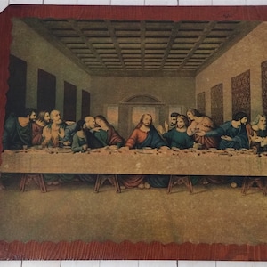 Vintage Last Supper, Christian, Jesus, Print on Wood Picture