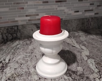 Vintage White Ceramic Candle Holder