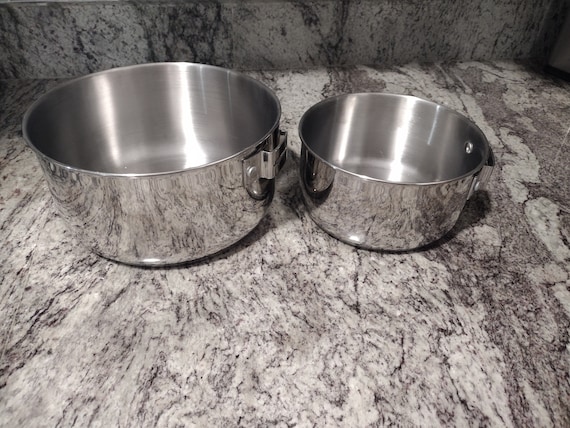 2 Galleyware Stainless Nesting Cookware Pots Bowls 