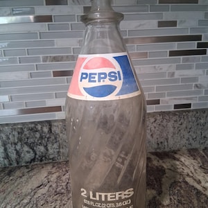 Vintage Glass Pepsi-Cola 2 Liter Returnable Soda Bottle