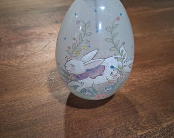 Vintage Hand Painted Glass Egg , Midwest Importers of Cannon Falls