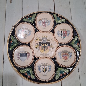 Vintage Western Germany Coat of Arms Porcelain Plate 9 inch