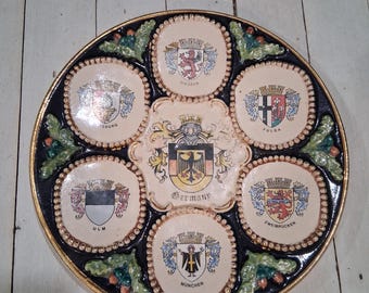 Vintage Western Germany Coat of Arms Porcelain Plate 9 inch